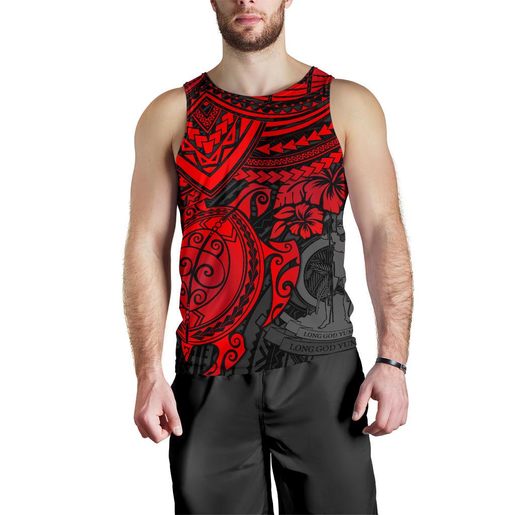 Vanuatu Polynesian Men's Tank Top - Red Turtle - Polynesian Pride