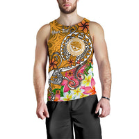 FSM Custom Personalised Men's Tank Top - Turtle Plumeria (Gold) - Polynesian Pride