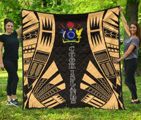 Cook Islands Premium Quilt - Cook Islands Polynesian Gold Tattoo Gold - Polynesian Pride