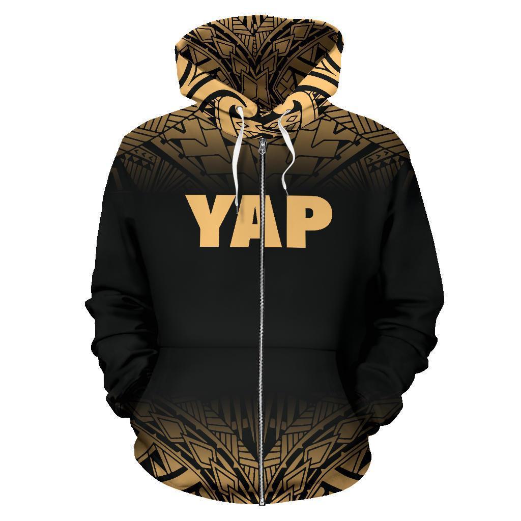 Yap All Over Zip up Hoodie Gold Fog Style - Polynesian Pride