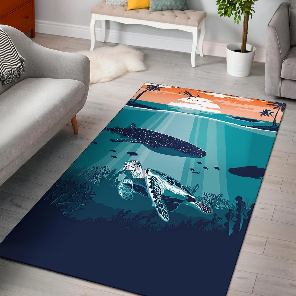 Sea Sunset Area Rug AH Black - Polynesian Pride