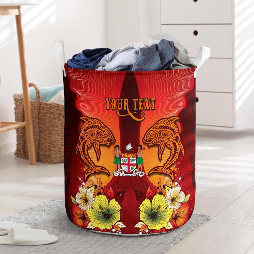 Fiji Custom Personalised Laundry Baskets - Tribal Tuna Fish - Polynesian Pride