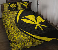 Hawaii Kanaka Polynesian Quilt Bed Set - Circle Style Yellow - Polynesian Pride