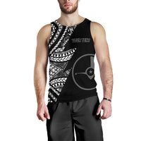 Yap Personalised Custom Men's Tank Top - Micronesian Pattern Flash Black - Polynesian Pride