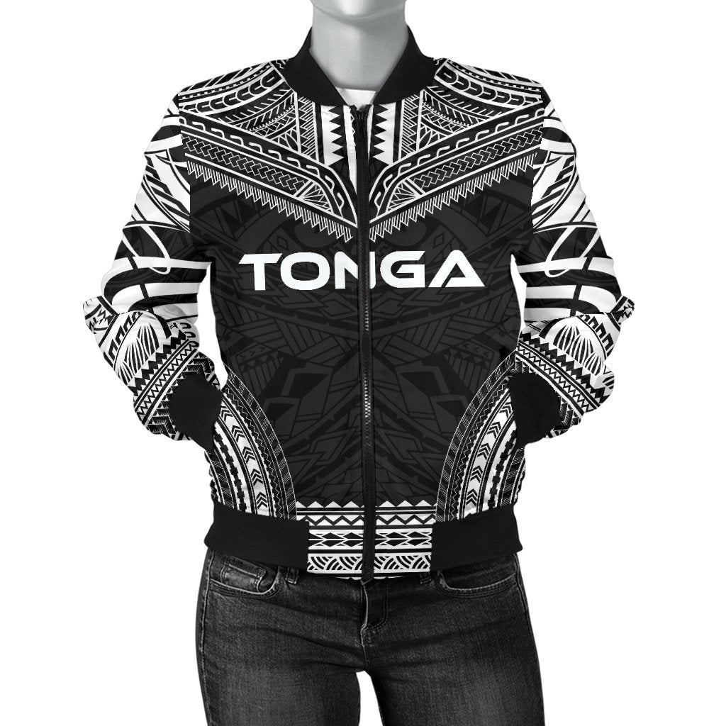 Tonga Polynesian Chief Women'S Bomber Jacket - Black Version Black - Polynesian Pride
