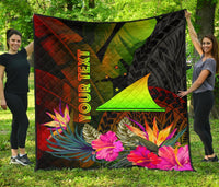Tokelau Polynesian Personalised Premium quilt - Hibiscus and Banana Leaves - Polynesian Pride