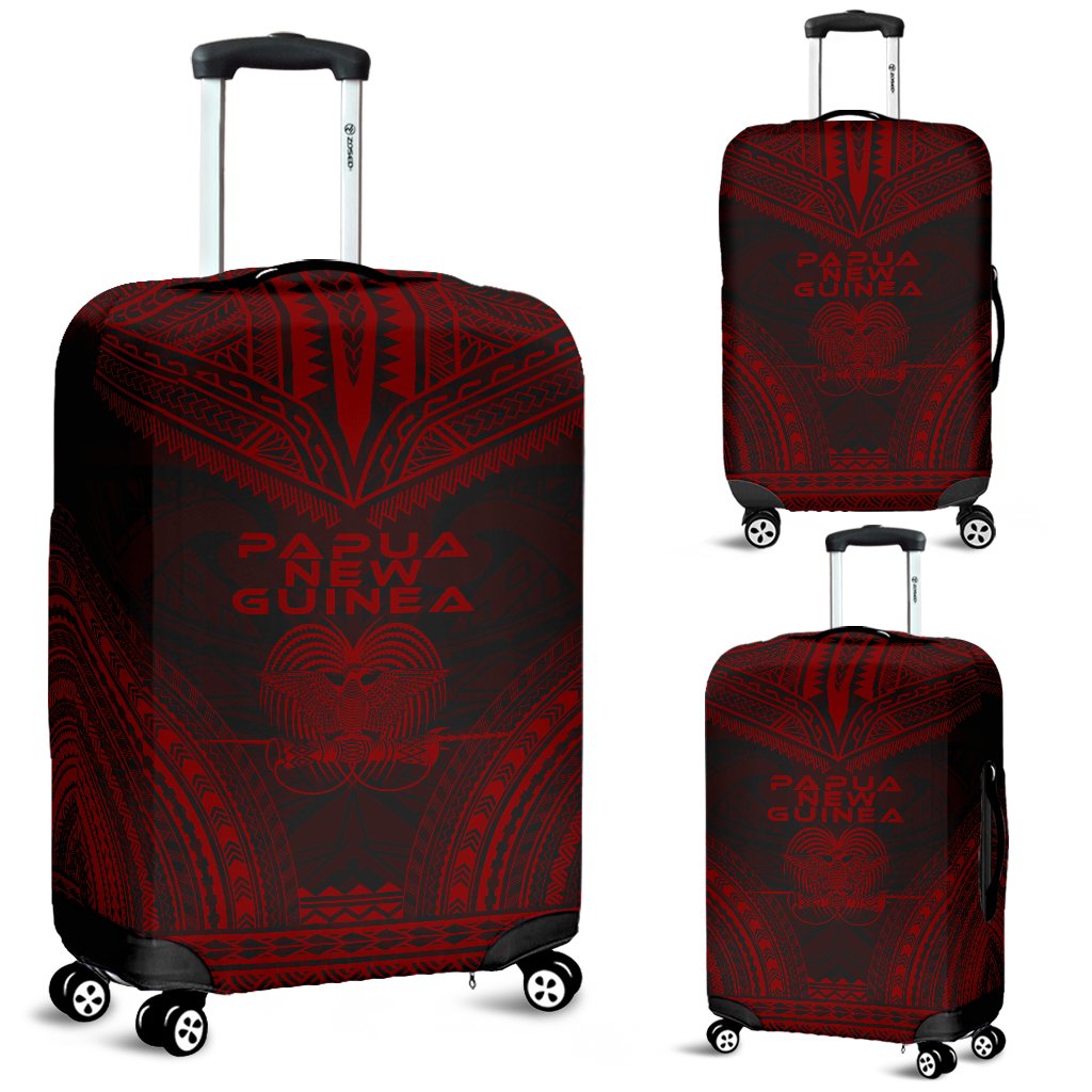 Papua New Guinea Polynesian Chief Luggage Cover - Red Version Red - Polynesian Pride