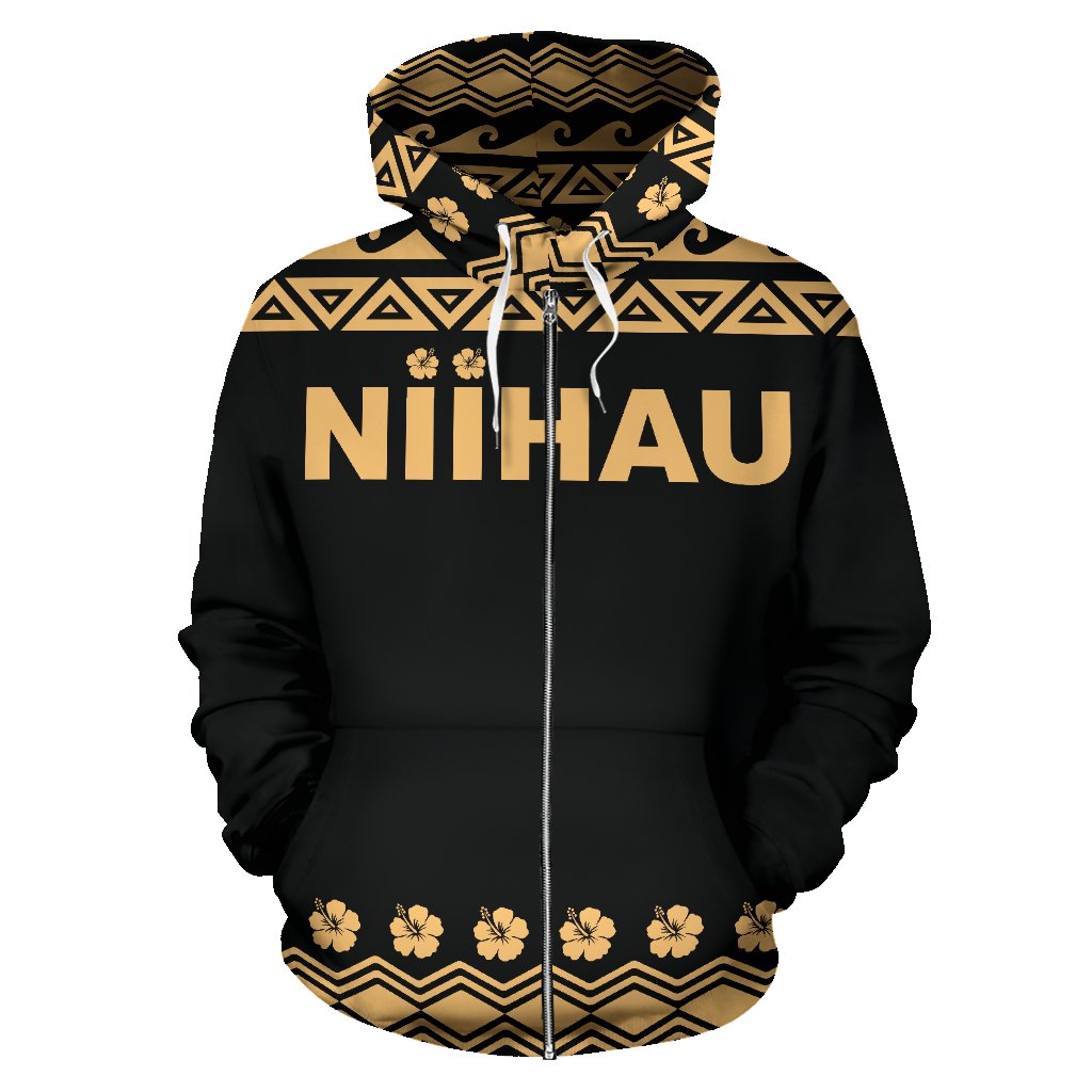 Niihau All Over Zip up Hoodie Polynesian Turtle Hoodie - Polynesian Pride