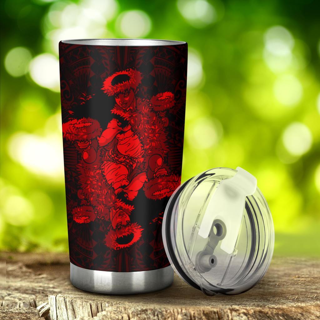 Hawaii Polynesian Hula Girl Tumbler Red Tumbler - Hawaii Polynesian Hula Girl Tumbler Red - AH - J5 - Polynesian Pride