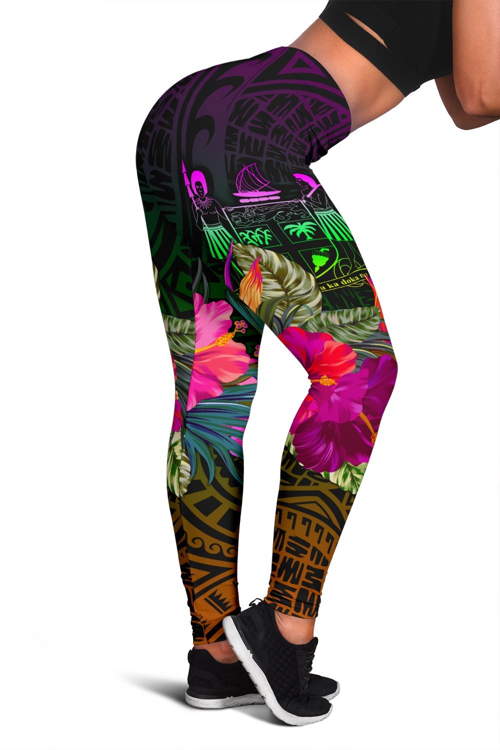 Fiji Women's Leggings - Summer Hibiscus - Polynesian Pride