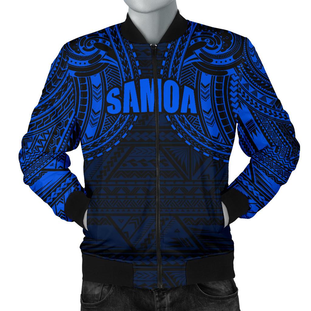 Samoa Men's Bomber Jacket - Blue Spirit Blue - Polynesian Pride