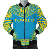 Tuvalu Flag Polynesian Chief Men's Bomber Jacket Green - Polynesian Pride