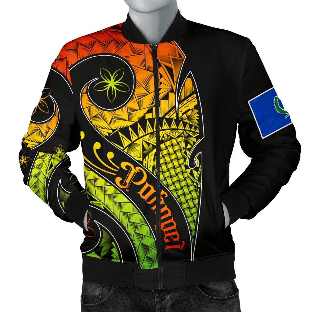 Pohnpei Men's Bomber Jacket - Polynesian Decorative Patterns Reggae - Polynesian Pride
