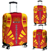 Papua New Guinea Luggage Cover - Polynesian Tattoo Flag Red-Yellow - Polynesian Pride