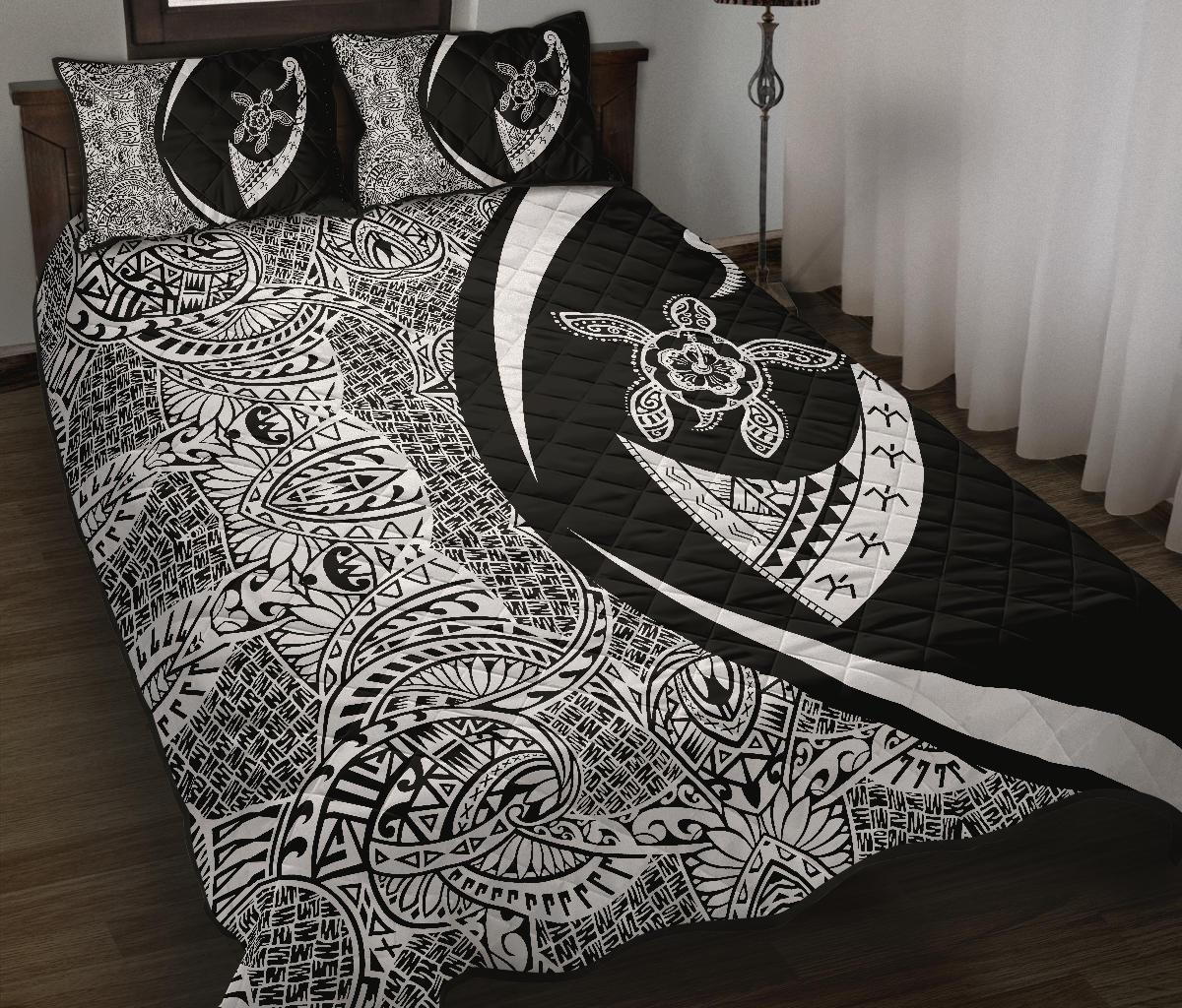 Hawaii Turtle Fish Hook Polynesian Quilt Bed Set - Circle Style - Polynesian Pride