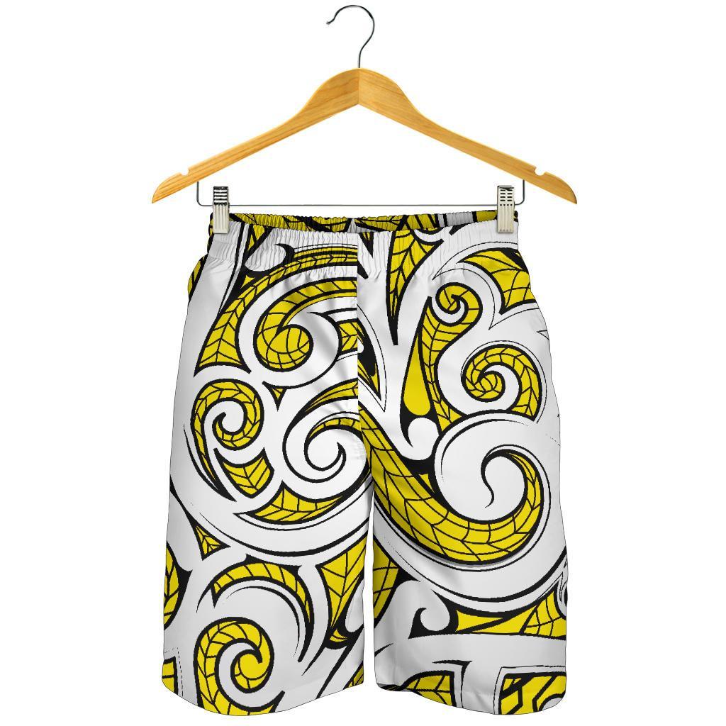 Polynesian Maori Ethnic Ornament Yellow Men's Short - Polynesian Pride