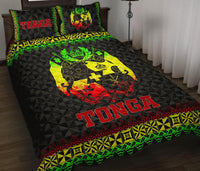 Tonga Quilt Bed Set - Tonga Coat Of Arms Reggae Version - Polynesian Pride