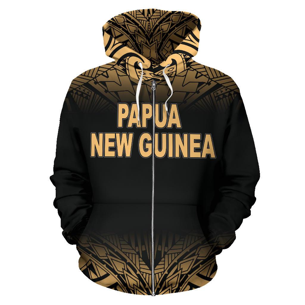 Papua New Guinea Polynesian All Over Zip up Hoodie Gold Fog - Polynesian Pride