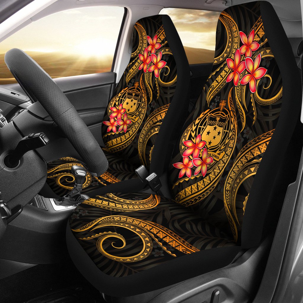 Samoa Polynesian Car Seat Covers - Gold Plumeria Universal Fit GOLD - Polynesian Pride