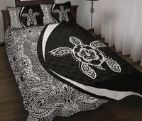 Hawaiian Polynesian Turtle Quilt Bed Set - Circle Style White - Polynesian Pride