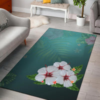 White Hibiscus Area Rug - Polynesian Pride