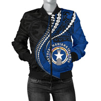 Northern Mariana Islands Women's Bomber Jacket Kanaloa Tatau Gen MP - Polynesian Pride