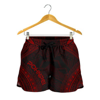 Pohnpei Women's Shorts - Polynesian Chief Red Version - Polynesian Pride