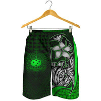 Samoa Polynesian Men's Shorts Green - Turtle With Hook - Polynesian Pride