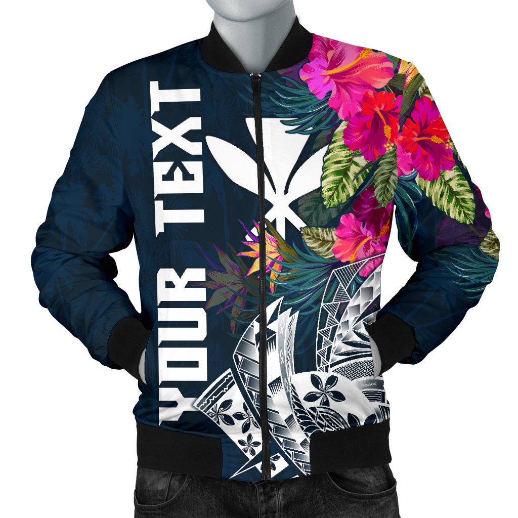 Polynesian Hawaii Custom Personalised Men's Bomber Jacket - Summer Vibes Blue - Polynesian Pride