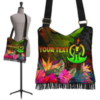 Vanuatu Polynesian Personalised Crossbody Boho Handbag - Hibiscus and Banana Leaves - Polynesian Pride