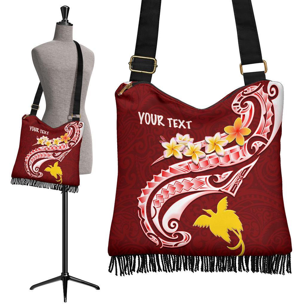 Papua New Guinea Custom Personalised Boho Handbag - PNG Seal Polynesian Patterns Plumeria - Polynesian Pride