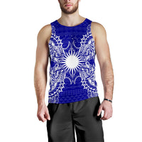 Marshall Islands Polynesian Men Tank Top Map Blue Blue - Polynesian Pride