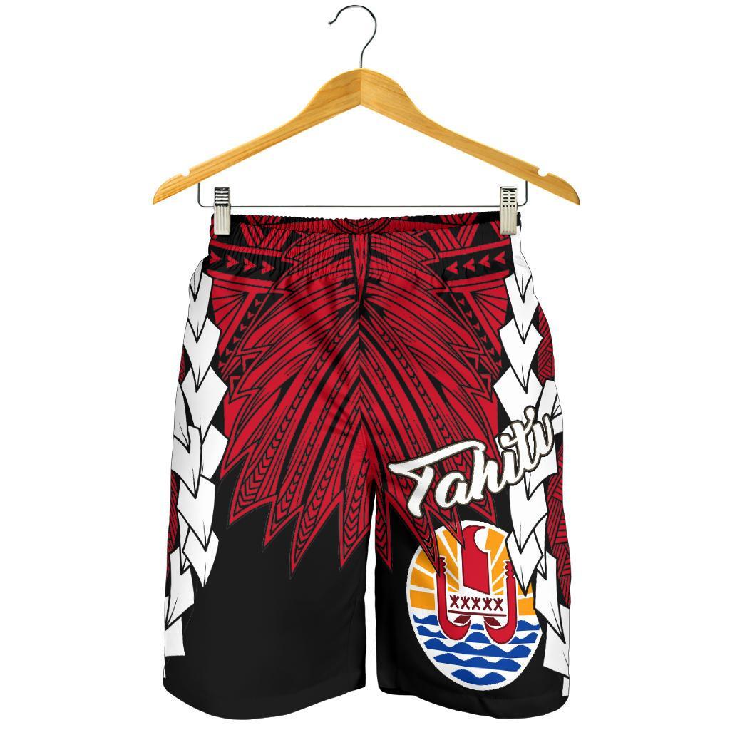 Tahiti Polynesian Men's Shorts - Tribal Wave Tattoo Flag Style - Polynesian Pride
