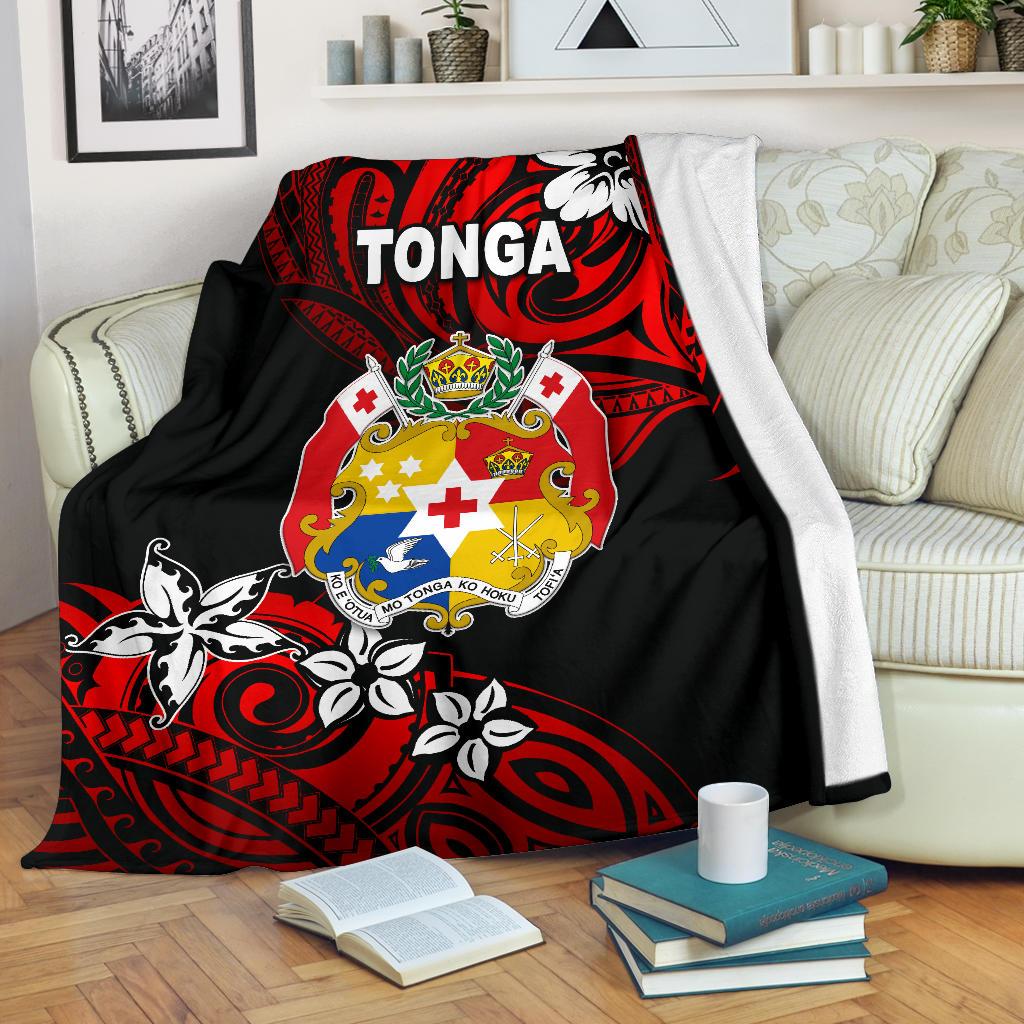 Mate Ma'a Tonga Rugby Premium Blanket Polynesian Unique Vibes - Red White - Polynesian Pride