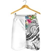 Polynesian Hawaii Men's Shorts - Summer Plumeria (White) - Polynesian Pride