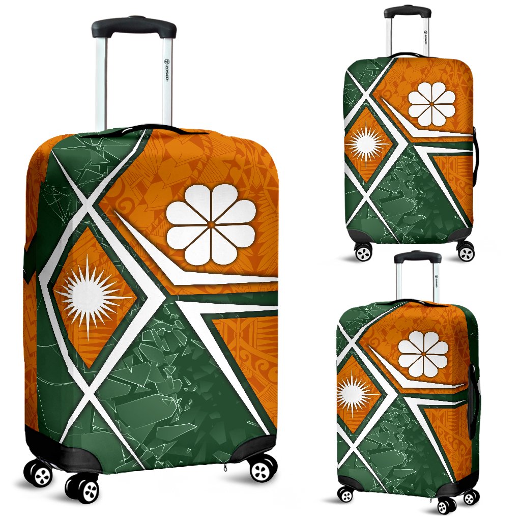 Marshall Islands Luggage - Kwajalein Atoll Marshall Islands Flag with Polynesian Patterns - Polynesian Pride