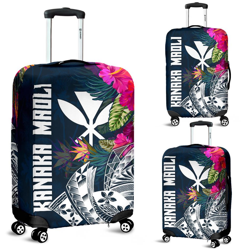 Hawaii Luggage Cover - Polynesian Hibiscus with Summer Vibes - Polynesian Pride