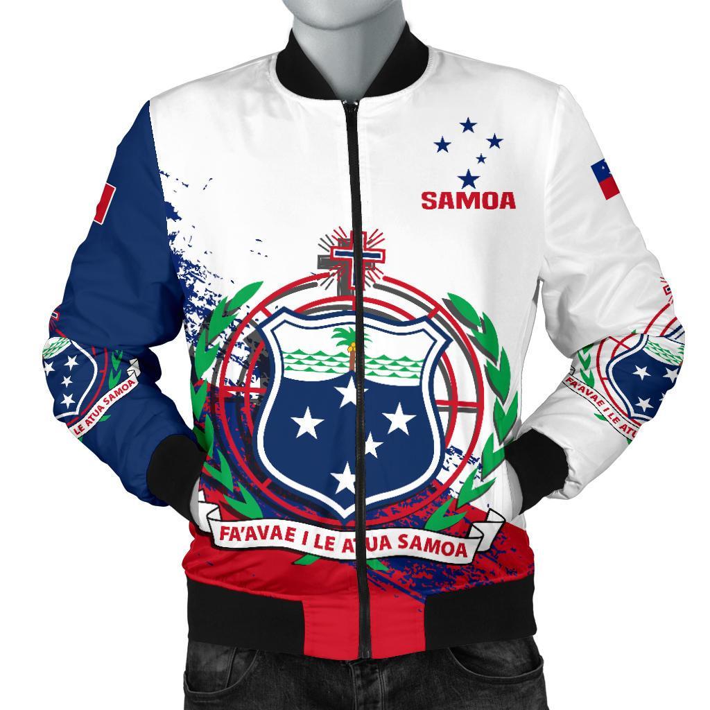 Samoa Special Men's Bomber Jacket White - Polynesian Pride