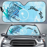 Chuuk State Auto Sun Shades - Custom Personalised Polynesian Turtle Under The Sea Auto Sun Shade - Chuuk State Universal Fit Blue - Polynesian Pride