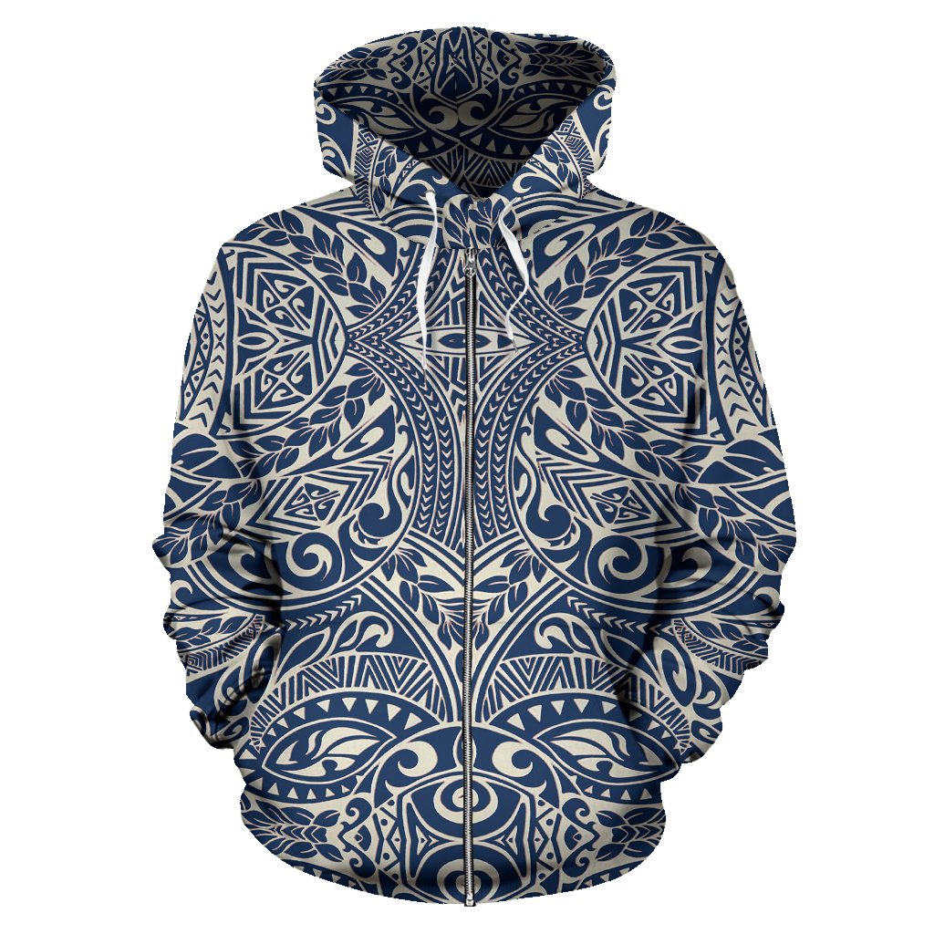 Polynesian Zip up Hoodie Tribal 14 - Polynesian Pride