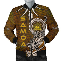 Samoa Men's Bomber Jackets - Polynesian Boar Tusk Brown - Polynesian Pride