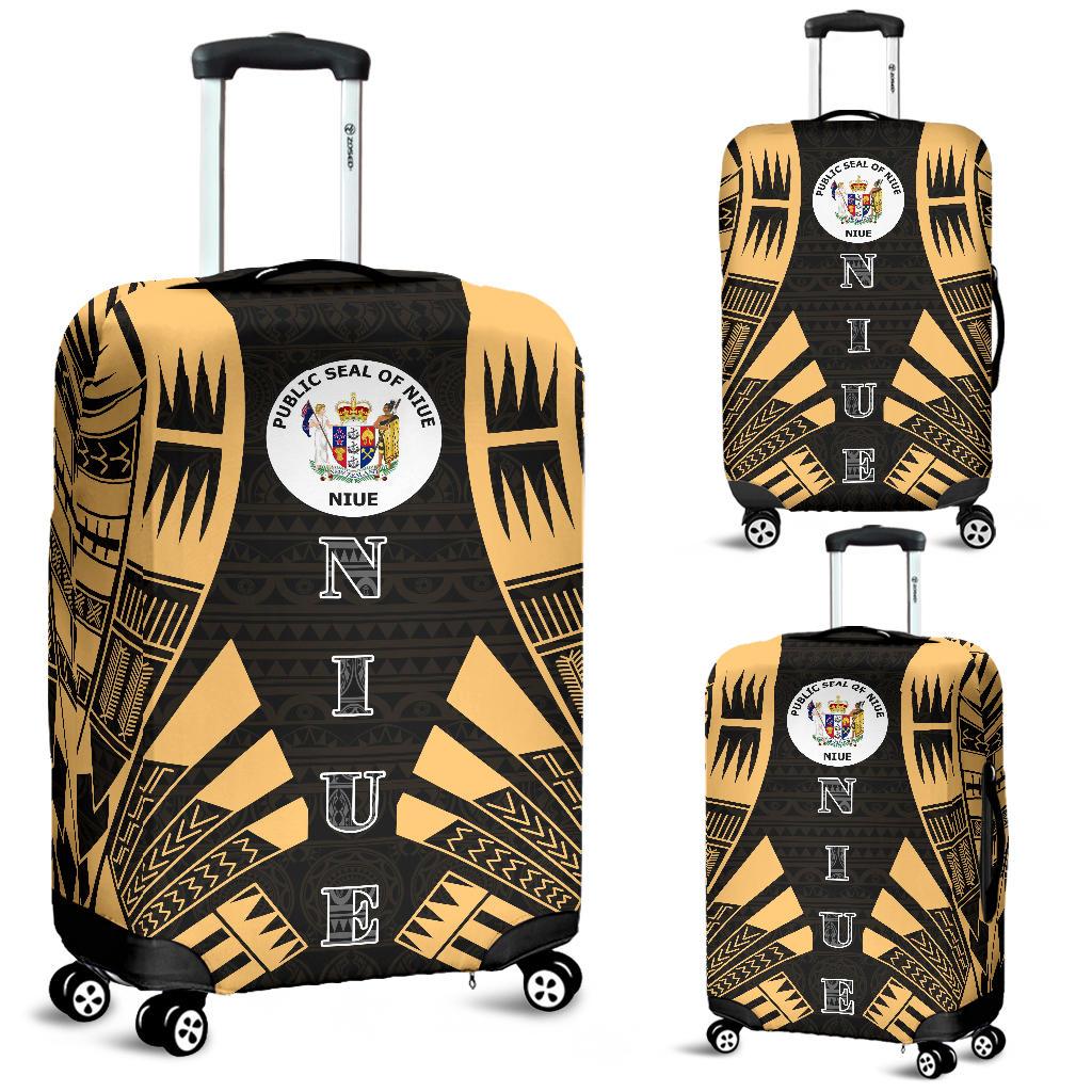 Niue Luggage Cover - Polynesian Tattoo Gold Gold - Polynesian Pride