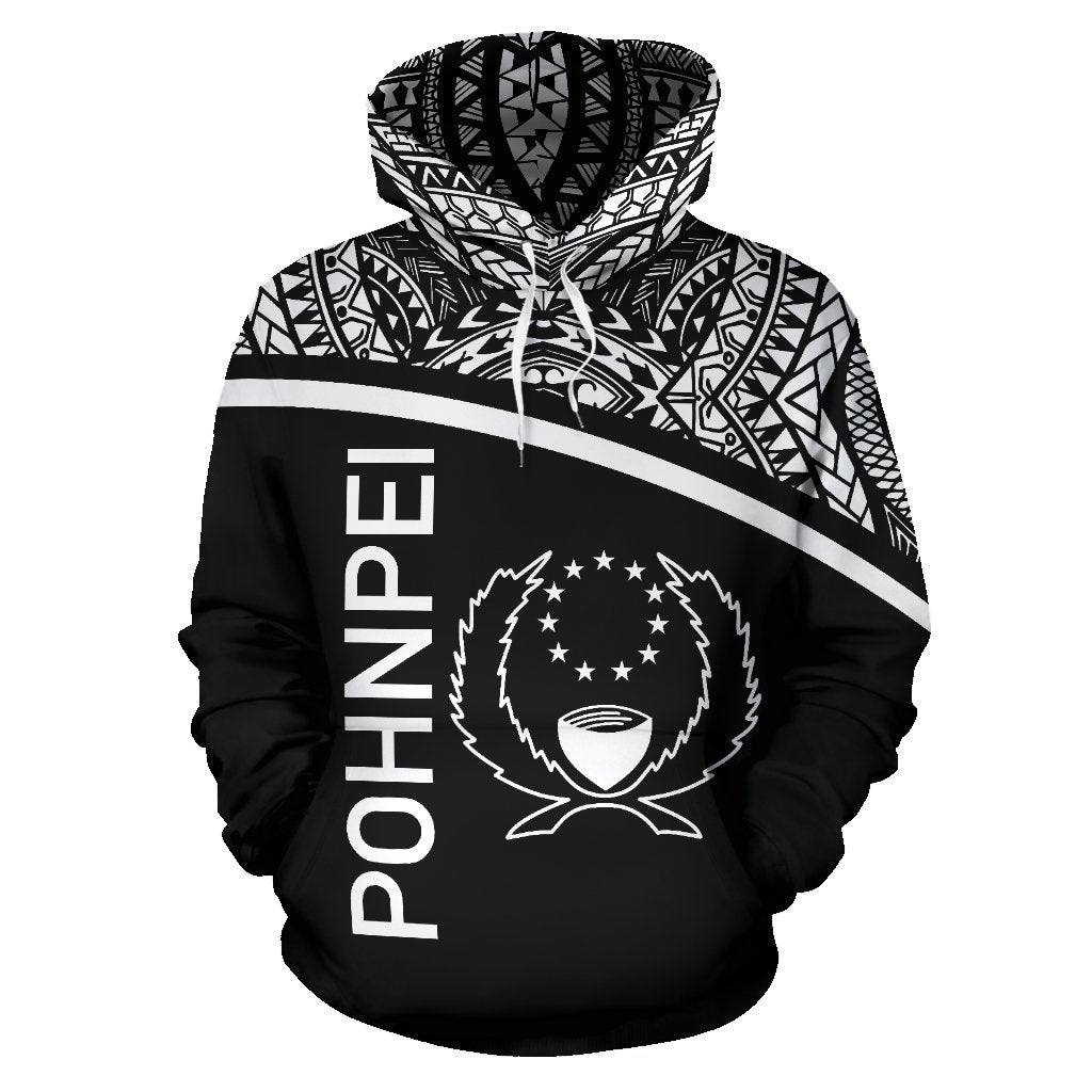 Pohnpei All Over Hoodie Micronesia Black Curve Style - Polynesian Pride