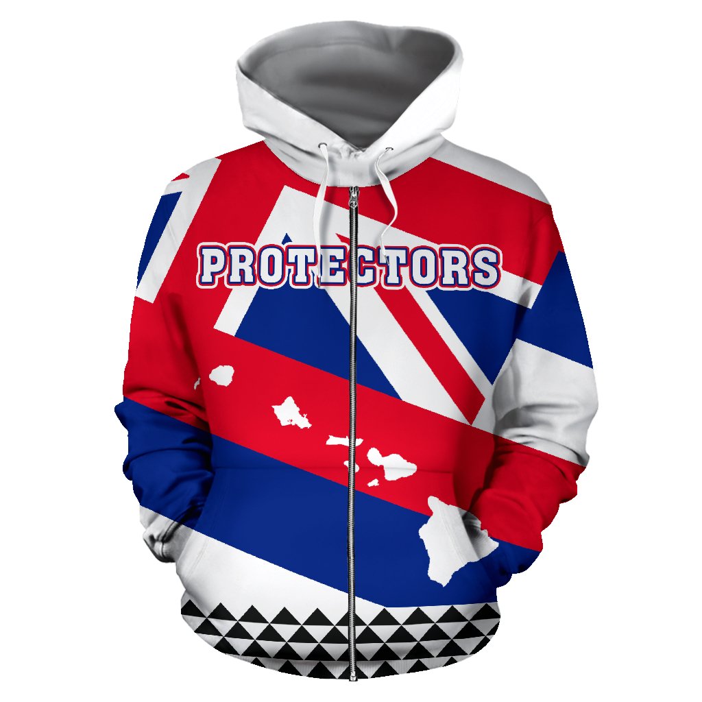 PROTECTORS Hawaii Flag Poly Tribal Zipper Hoodie - Polynesian Pride