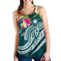 The Philippines Women's Racerback Tank - Summer Plumeria (Turquoise) - Polynesian Pride