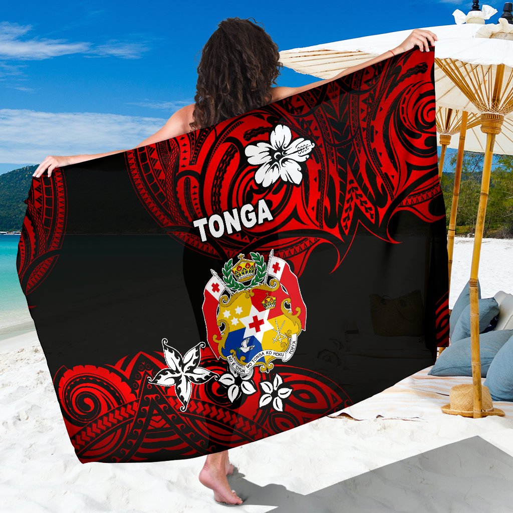 Mate Ma'a Tonga Rugby Sarong Polynesian Unique Vibes - Red Sarong One Size Red - Polynesian Pride