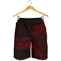 Pohnpei Polynesian All Over Print Men's Short - Red Version Red - Black - Polynesian Pride
