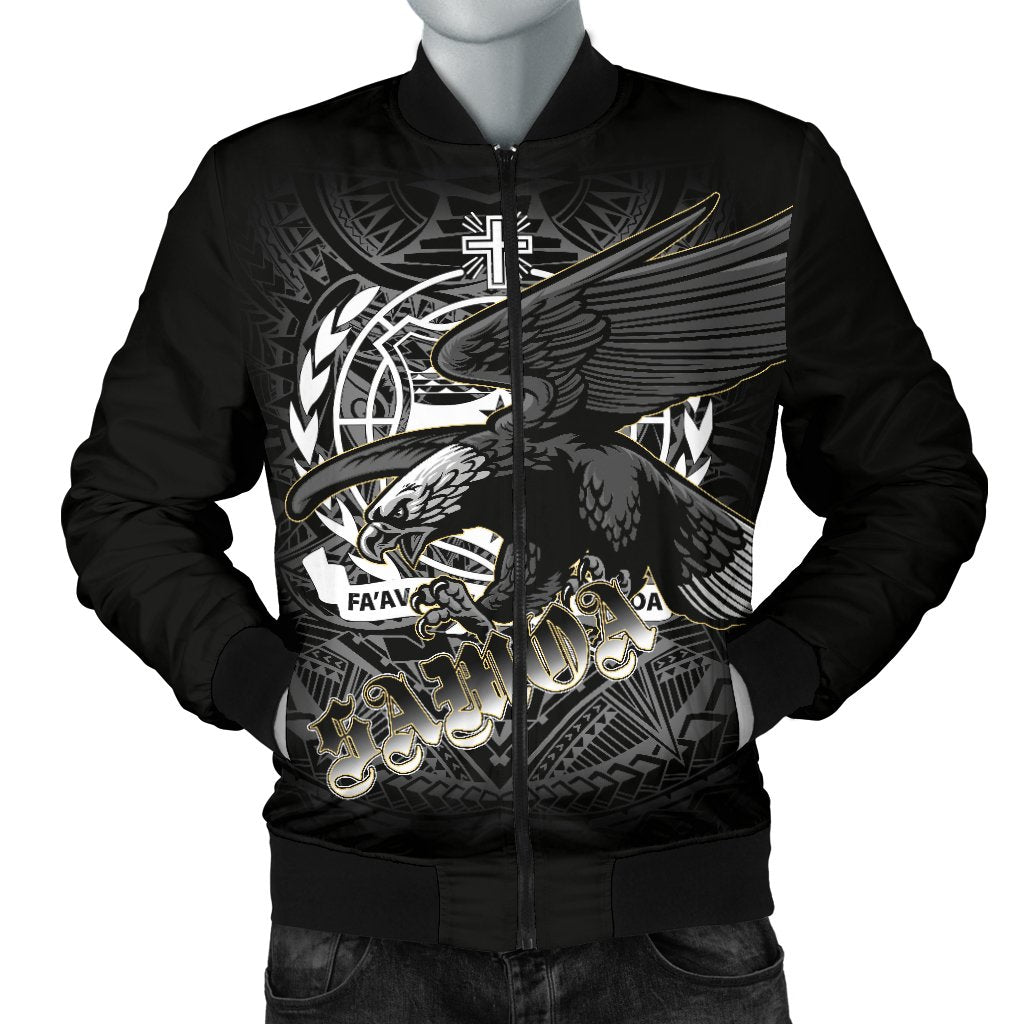 Samoa Polynesian Custom Personalised Men's Bomber Jacket - Samoa Eagle Black - Polynesian Pride