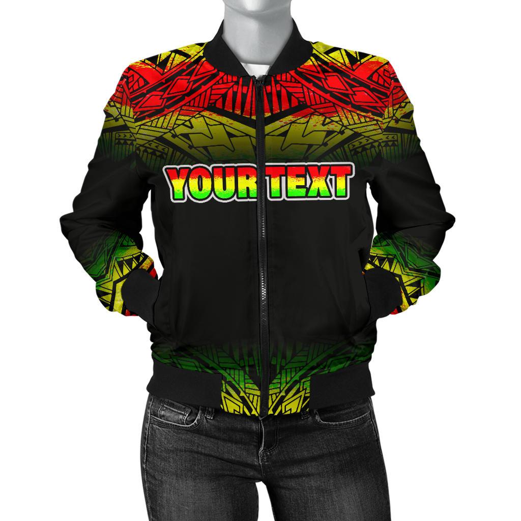 Turtle Custom Personalised Women's Bomber Jacket - Reggae Fog Style Reggae - Polynesian Pride