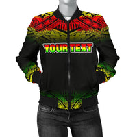 Turtle Custom Personalised Women's Bomber Jacket - Reggae Fog Style Reggae - Polynesian Pride